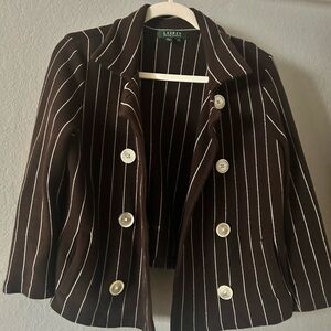 Vintage Ralph Lauren Brown Striped Women's Jacket